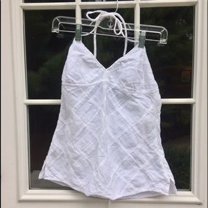 American Eagle white cotton halter top, size 8 EUC